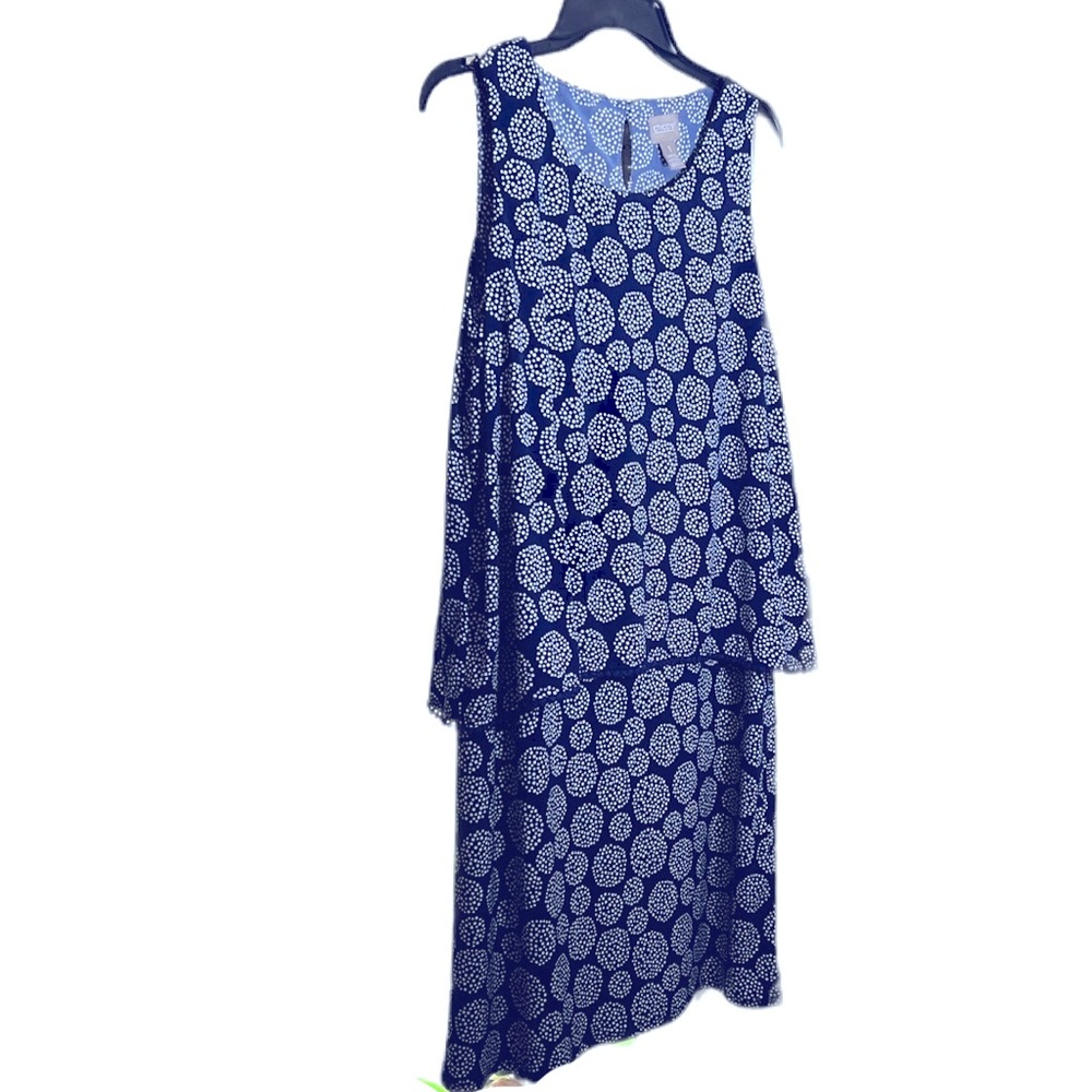 Chico’s below knee Navy and off white dress